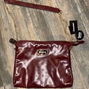 NWT Playboy Bunny Logo All Over Print Maroon Crossbody Purse Y2K Style Spencer's